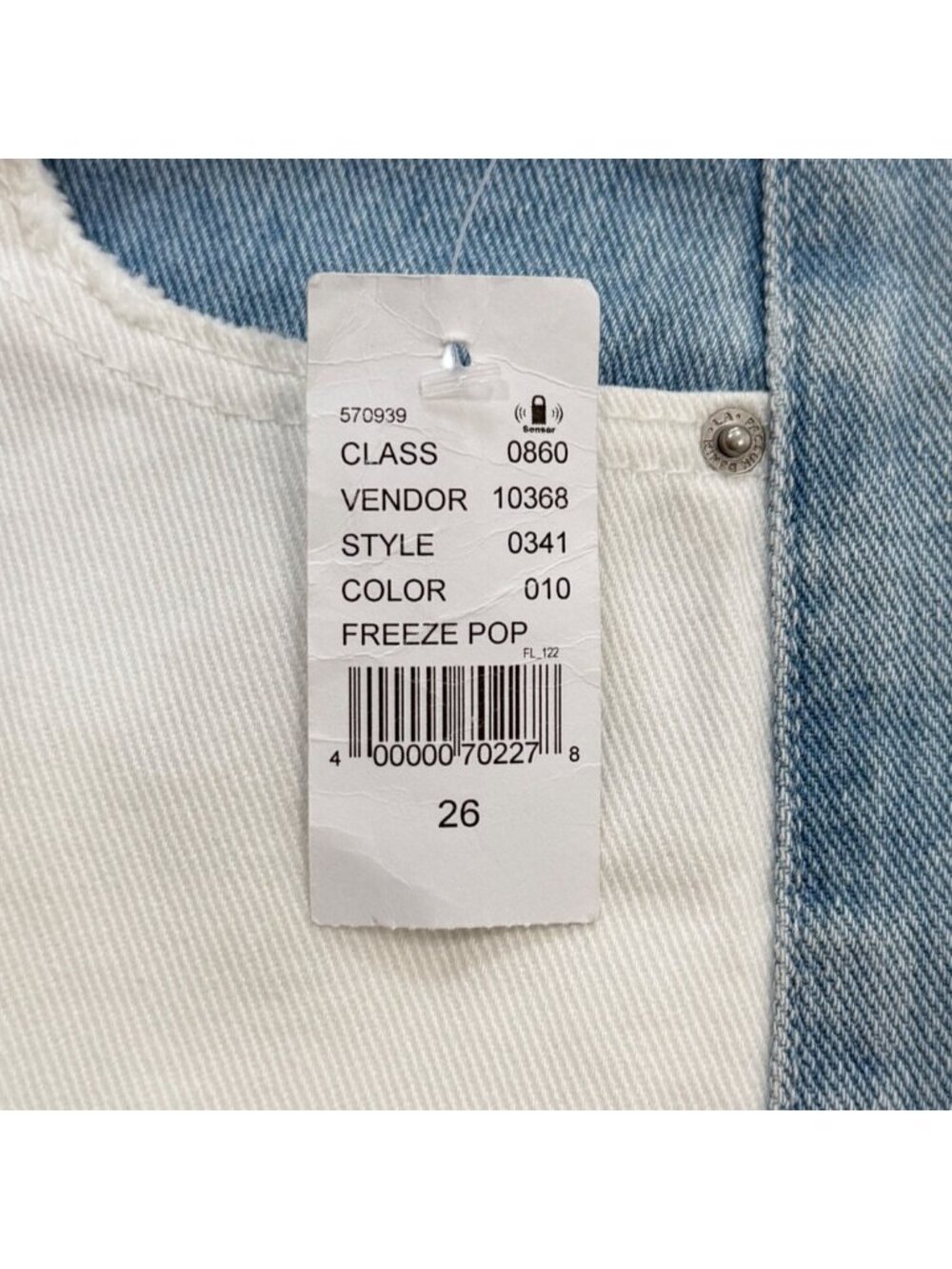 PacSun Womens Size 26 Mom Jean Distressed Freeze Pop White Blue Two-Tone NEW - Picture 4 of 8